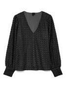 Vero Moda Shirt met lange mouwen VMBECCA LS V-NECK LACE TOP JRS NOOS