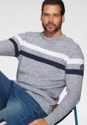 Man's World Trui met ronde hals Tot maat 5 XL in gemêleerde look