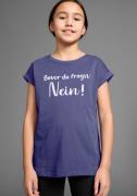 KIDSWORLD T-shirt Bevor Du fragst: NEIN! Korte mouwen, met print, rond...