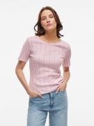 Vila Shirt met korte mouwen VIKASSIE S/S POINTELLE TOP - NOOS