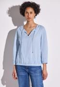 STREET ONE Shirtblouse met gesplitste halslijn met koorden