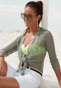 s.Oliver RED LABEL Beachwear Vest in luchtige haak-look, zomerse cardi...