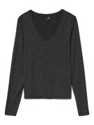 Vero Moda Shirt met lange mouwen VMLAVA GLITTER LS V-NECK TOP STRIPE N...