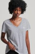 Superdry Shirt met V-hals STUDIOS SLUB EMB VEE TEE gestructureerd t-sh...