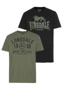 Lonsdale T-shirt BANGOR Set van 2 (2-delig, Set van 2)