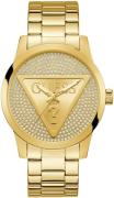 Guess Kwartshorloge Badge Horloge, herenhorloge, stalen armband