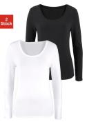Vivance Shirt met lange mouwen Elastische katoenkwaliteit (Set van 2)