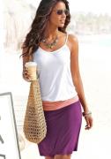 Beachtime Strandjurk van viscose-jersey met verstelbare bandjes, korte...