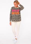 Zwillingsherz Trui met ronde hals Leo-Wild Mind met flockprint-opdruk ...