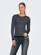 Only Gebreide trui ONLMILA LS STRIPE BUTTON O-NECK CC KNT
