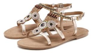 Lascana Sandalen Zomerschoen Sandalette, zomerschoen van leer met stee...