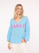 Zwillingsherz Gebreide trui Smile met vrolijke opdruk, one size