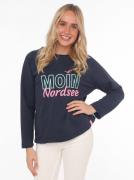 Zwillingsherz Sweatshirt Moin Noordzee met used-look randen