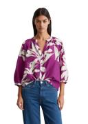 Marc O'Polo Gedessineerde blouse V-hals en rimpeling, print