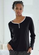 Vivance Dreams Pyjama top met paspel en korte decoratieve knoopsluitin...