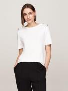 Tommy Hilfiger Shirt met ronde hals REG STRIPE GOLD BTN C-NK SS