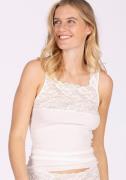 Nina Von C. Hemd Fine Cotton met brede kantband aan de decolleté en ba...