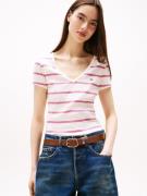 TOMMY JEANS Shirt met korte mouwen TJW SLIM ESSENTIAL RIB V SS