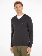 Tommy Hilfiger Gebreide trui ESSENTIAL COTTON V NECK met V-hals en bor...