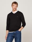 Tommy Hilfiger Gebreide trui ESSENTIAL COTTON V NECK met V-hals en bor...