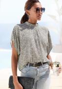 Lascana Blouse met korte mouwen met all-over print, damesblouse, sport...
