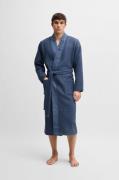 BOSS Ochtendjas Waffle Kimono met groot boss logo van velours