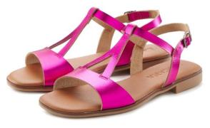 Lascana Sandalen Zomerschoen van leer in metallic-look, sandaal, zomer...