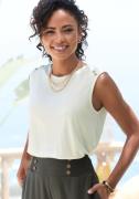 Lascana Strandtop met sierknopen, zomertop, basic
