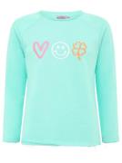 Zwillingsherz Sweatshirt Love Smile Luck met used-look randen en bordu...