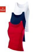 H.I.S Tanktop Fijnrib zonder zijnaden (set, 3-delig)