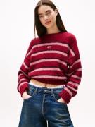 TOMMY JEANS Trui met ronde hals TJW BADGE STRIPE FLUFFY SWEATER
