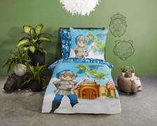 good morning Kinderovertrekset Knight Katoen, 135x200, Rits, Omkeerbaa...