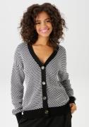 Aniston CASUAL Vest in trendy visgraat patroon