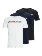 Jack & Jones Shirt met ronde hals JJECORP in 3-pack met print en ronde...