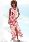 Lascana Maxi-jurk met alloverdruk en split, jersey jurk, zomers-elegan...
