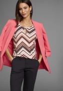 Laura Scott Shirt met ronde hals in retro design met geperforeerde app...