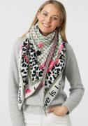 Zwillingsherz Driehoekig sjaaltje met opdruk en leopardenpatroon