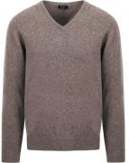 William Lockie Pullover Lamswol Vole Bruin Grijs