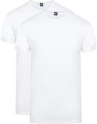 Alan Red Derby Extra Lange T-shirts Wit (2Pack)