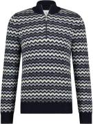 State Of Art Half Zip Donkerblauw Print