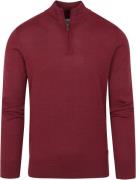 State Of Art Half Zip Wol Mix Bordeaux Rood