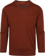 Suitable Pullover V-Hals Merino Brique