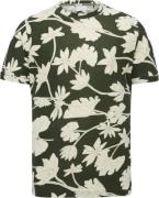 Cast Iron T-Shirt Bloemen Donkergroen