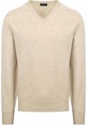 William Lockie V-Hals Lamswol Beige