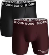 Björn Borg Performance Boxershorts 2-Pack Zwart Bordeaux