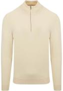 Profuomo Half Zip Pullover Luxury Ecru