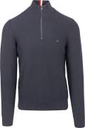 Tommy Hilfiger Half Zip Trui Structuur Navy