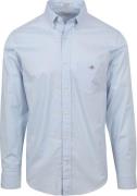 Gant Casual Overhemd Poplin Lichtblauw