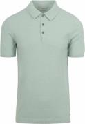 No Excess Knitted Poloshirt Structuur Groen