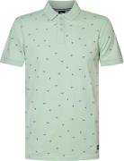 Petrol Poloshirt Seashore Print Groen